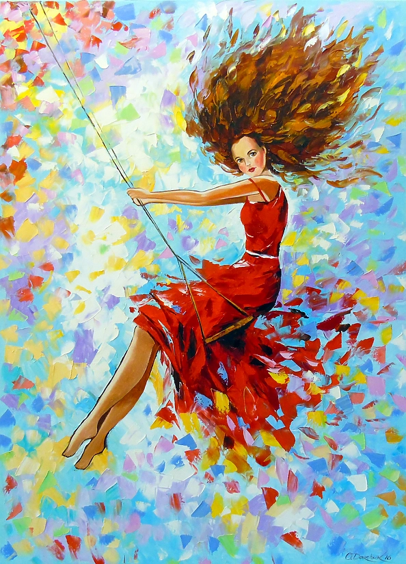 Olha Darchuk - Girl on a swing