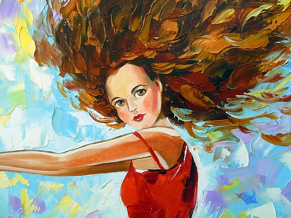 Olha Darchuk - Girl on a swing