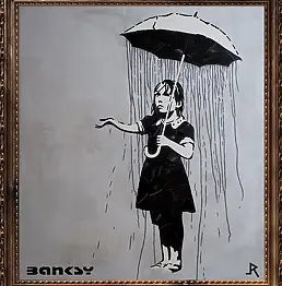 ADAM Raid, Girl with Umbrella, Inne, Obraz akrylowy - deska, płótno, 100 x 100