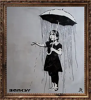 ADAM Raid, Fille avec parapluie, Autres, Peinture acrylique - panneau, toile, 100 x 100