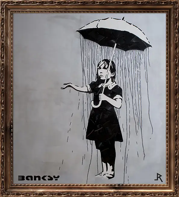ADAM Raid, Fille avec parapluie, Autres, Peinture acrylique - panneau, toile, 100 x 100