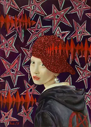 Mariusz Krzysztof Aniśko - Girl with a Pearl Earring and Glitter Cap