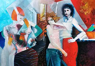 Krzysztof Gajewski, Girls girls girls ..., Oil painting - canvas, 130 x 97