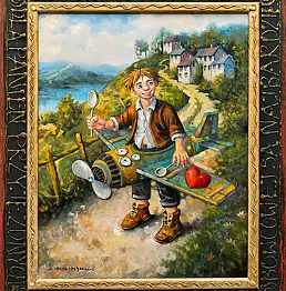 Dariusz Miliński, Der hungrige Freier, Ölbild - Leinwand, 40 x 50