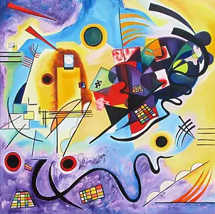 Emilia Czupryńska, Gockel. Kandinsky-Improvisation, Ölbild - Leinwand, 90 x 90