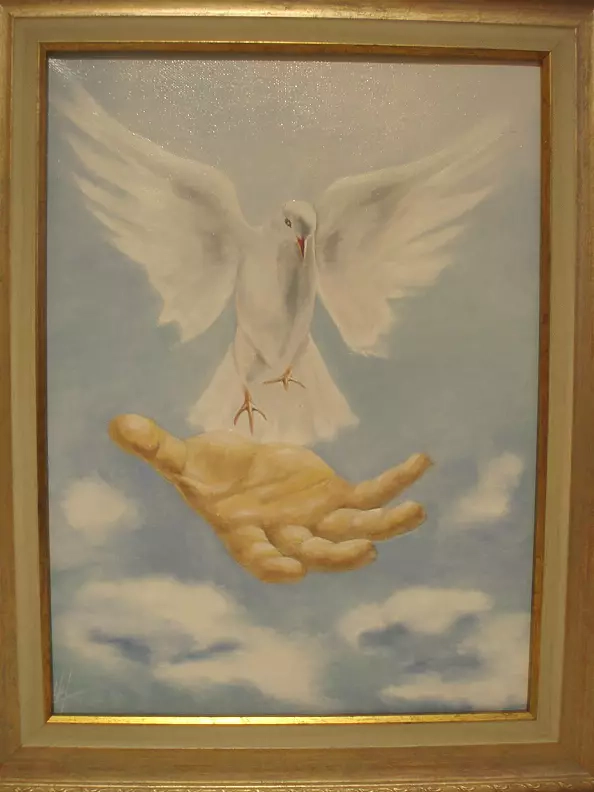 Natalia Zołotcewa - Pigeon on hands