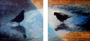 Piotr Pilawa - Pigeons in a pool-diptych