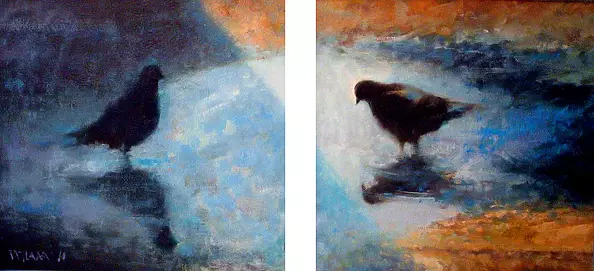 Piotr Pilawa - Pigeons in a pool-diptych
