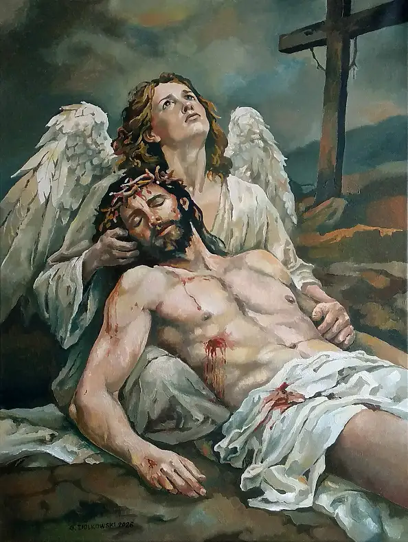 Grzegorz Ziółkowski, Golgotha, Oil painting - canvas, 60 x 80