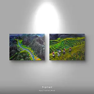 Krystyna Mościszko, Good morning Vietnam composition, Acrylic painting - canvas, 50 x 40