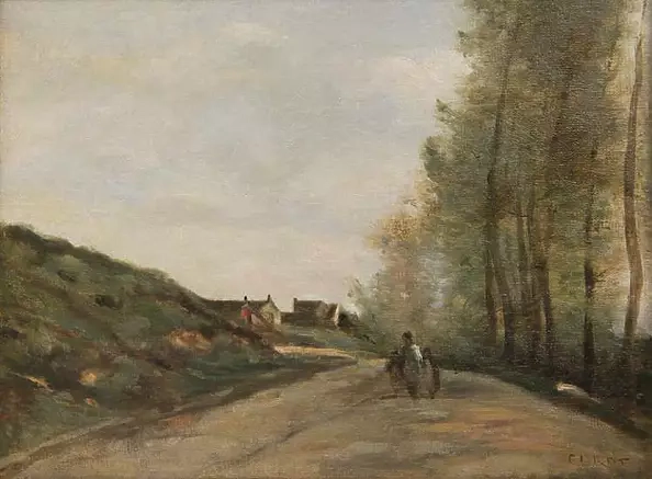 Jean Baptiste Corot - Près de Chantilly Chantilly, la route