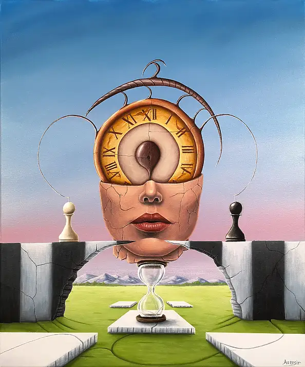 . ASENSIR, Game without end | "Time" series, Acrylic painting - canvas, 50 x 60