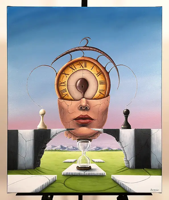 . ASENSIR, Game without end | "Time" series, Acrylic painting - canvas, 50 x 60