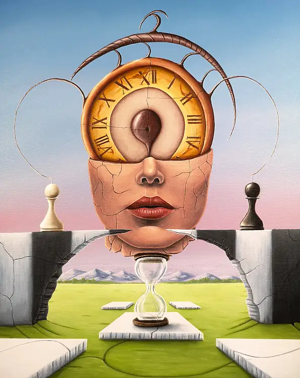 . ASENSIR, Game without end | "Time" series, Acrylic painting - canvas, 50 x 60