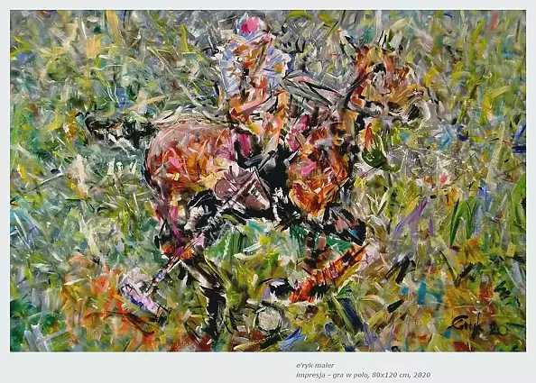 Eryk Maler - Polo game, 120x80 cm, 2020