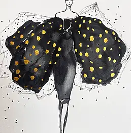 Adriana Laube, "Gracja", Akwarele, Inne, Tusz - papier, 30 x 42