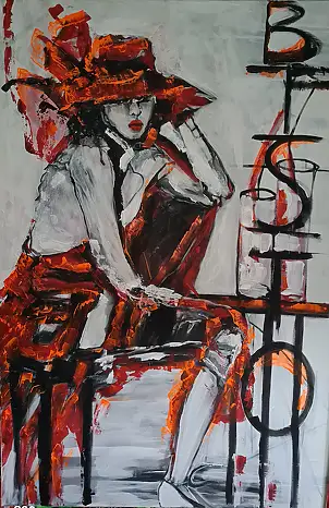małgorzata machynia, Grâce, Peinture acrylique - toile, 100 x 150