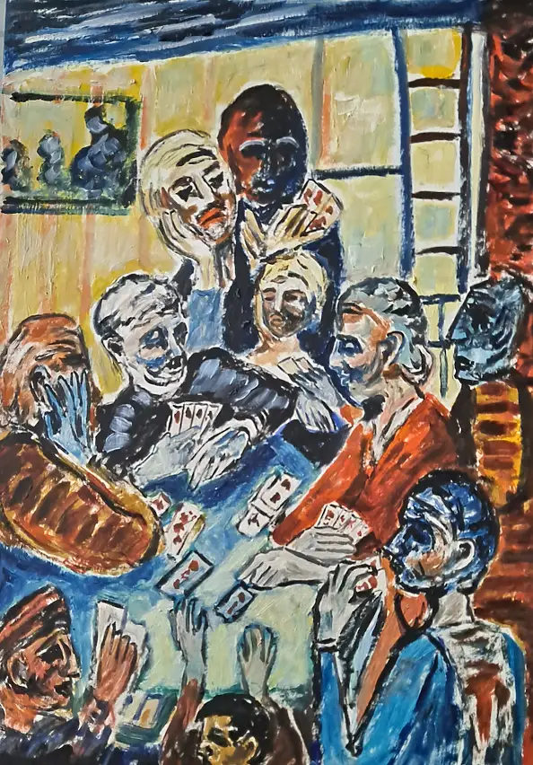 Krzysztof Chrobot, Players, Oil painting - canvas, 50 x 70