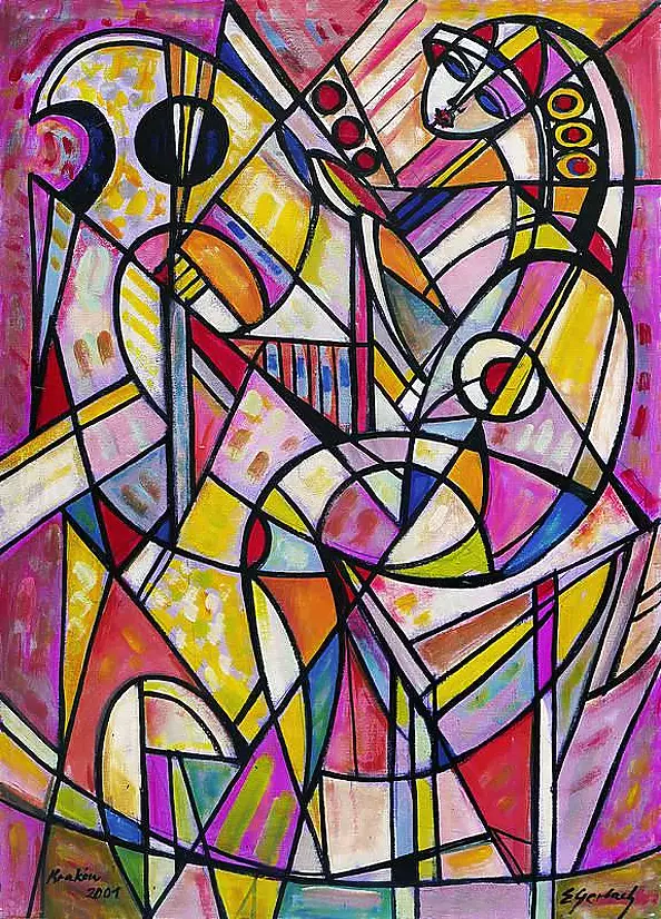 Eugeniusz Gerlach - Playing the harp, 2001