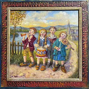 Dariusz Miliński, Grajki z Pławnej, Obraz olejny - płótno, 50 x 50