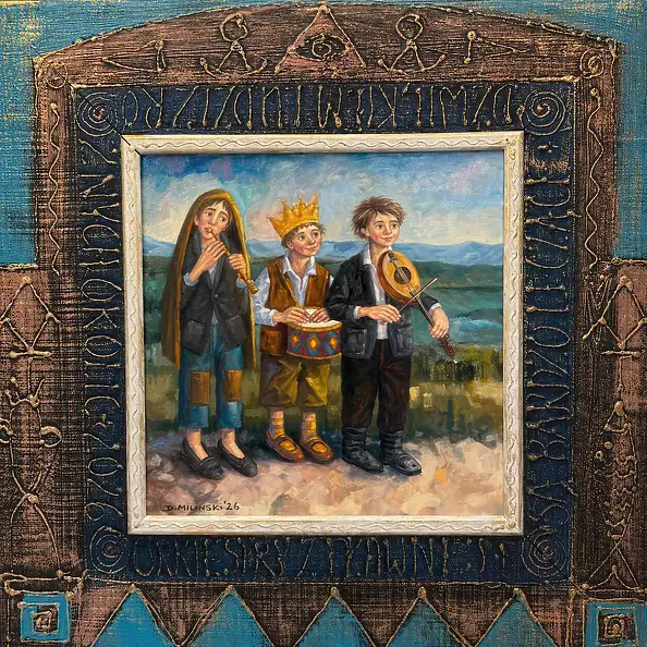 Dariusz Miliński, The musicians, Oil painting - canvas, 40 x 40