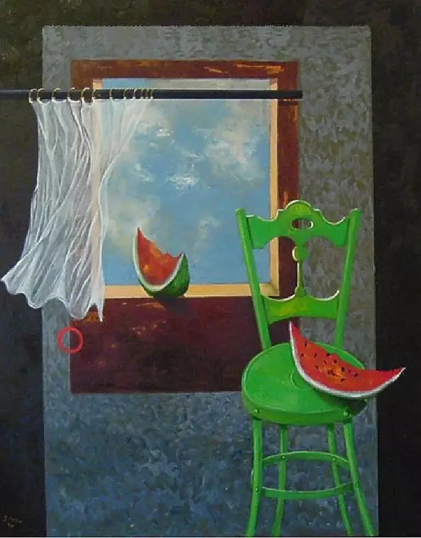 Gilberto Carpo - Zielone krzesło i arbuz....