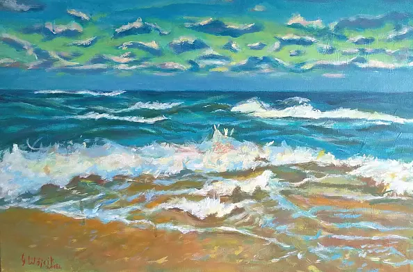 Grzegorz Wójcik - Grzegorz Wójcik"Wzburzone Morze" akryl