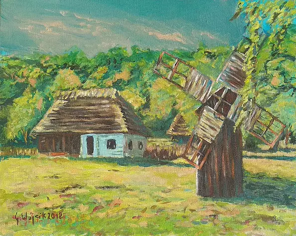 Grzegorz Wójcik - Grzegorz Wójcik "Dawniej Na Wsi" acrylic