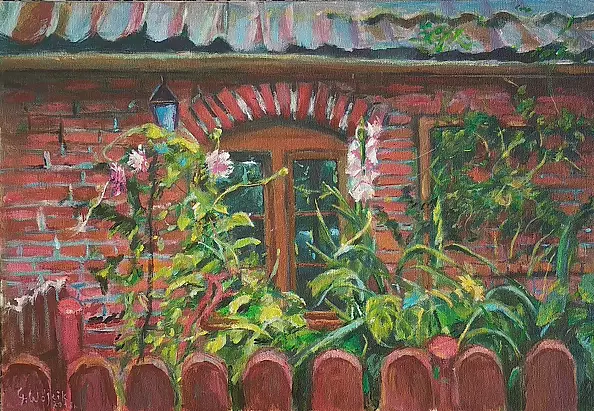 Grzegorz Wójcik - Grzegorz Wójcik "Fragment Domu w Jastarni" acrylic