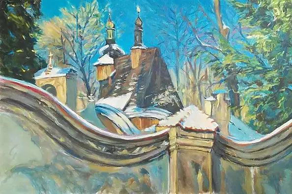 Grzegorz Wójcik - Grzegorz Wójcik "Motif from Tarnów" acrylic