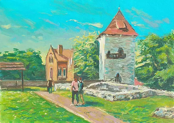 Grzegorz Wójcik - Grzegorz Wójcik "Odchodząc W Zapomnienie Wieliczka" akryl 