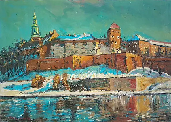 Grzegorz Wójcik - Grzegorz Wójcik "Wawel Zimowa Porą" acrylic