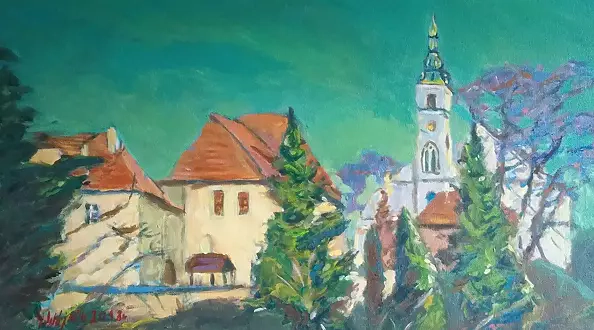 Grzegorz Wójcik - Grzegorz Wójcik "ZAMEK ZUPNY W WIELICZCE" acrylic