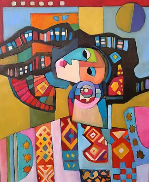 Kolesnikova Irina, Hüter der Muster, Ölbild - Leinwand, 50 x 61