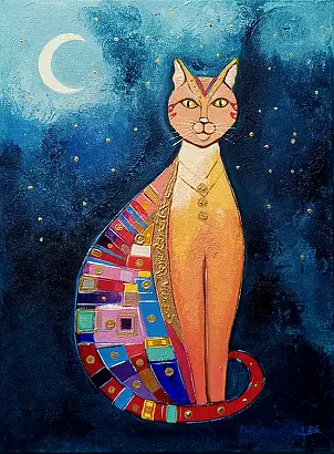 Ewa Boińska, Stern-Talisman, Acrylgemälde - Leinwand, 30 x 40