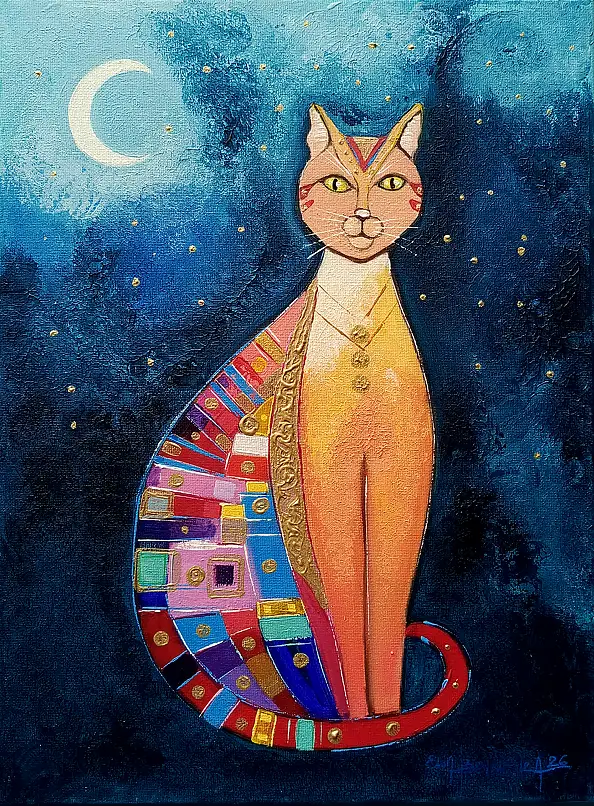 Ewa Boińska, Stern-Talisman, Acrylgemälde - Leinwand, 30 x 40