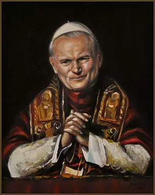 Damian Gierlach - HABEMUS Papam - Pope John Paul II portrait oil on canvas 24x30 DGIERLACH