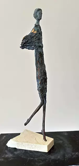  - HELENA - cast bronze patinated on a stone base