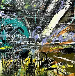 Szymon Hołubowski, HORIZON 5, Obraz akrylowy, Techniki mieszane - płótno, 140 x 100