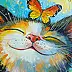 Olha Darchuk, Happy Cat, Oil painting - canvas, 40 x 50