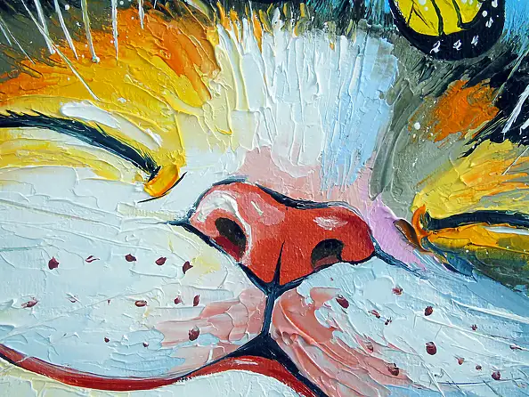 Olha Darchuk, Happy Cat, Oil painting - canvas, 40 x 50