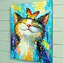 Olha Darchuk, Happy Cat, Oil painting - canvas, 40 x 50
