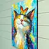 Olha Darchuk, Happy Cat, Oil painting - canvas, 40 x 50