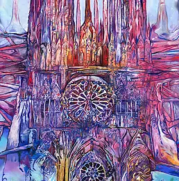 Piotr Zygmunt, Himmlische Kathedrale , Kreide, Pastell - Papier, 70 x 100