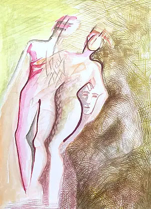 Anna Lupa Suchy, Ciao nonna, Acquarelli - carta, 21 x 29