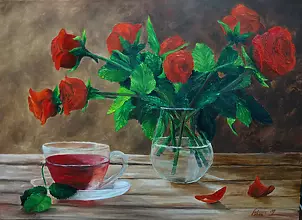 Maria Sularz - Tea with roses