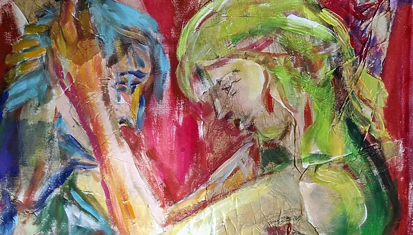 Anna Borcz - Hinduska para na czerwonym tle