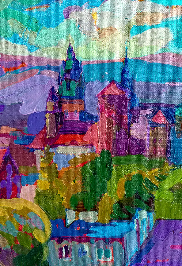 Anastasiia Kurkova, Historyczne Serce Polski, Obraz olejny - płótno, 70 x 50