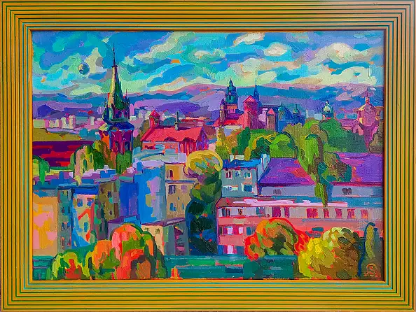 Anastasiia Kurkova, Historyczne Serce Polski, Obraz olejny - płótno, 70 x 50