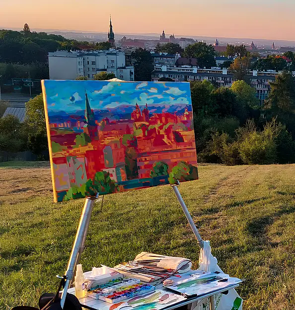 Anastasiia Kurkova, Historyczne Serce Polski, Obraz olejny - płótno, 70 x 50